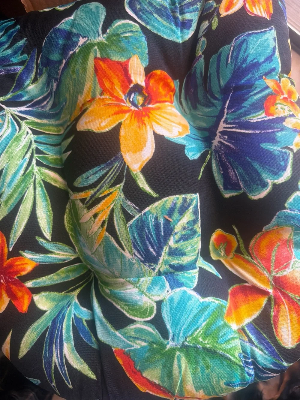 2 Outdoor Chair Cushions Set New Patio Floral Seat Square 18x18x4